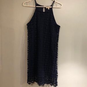 High Necked Crochet Dress